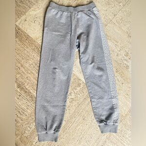 Versace Kids Gray Sweatpants with Geometric Side Detail
